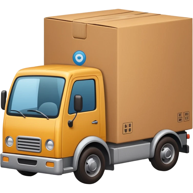 Iphone emoji style + package(box) with truck emoji