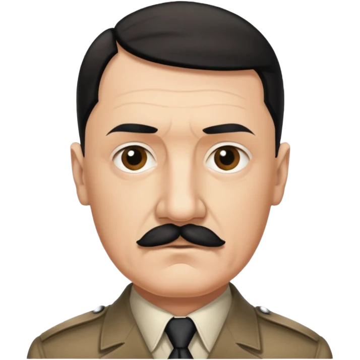 Je veux un emoji représentant adolf Hitler portant une moustache noir et carré emoji