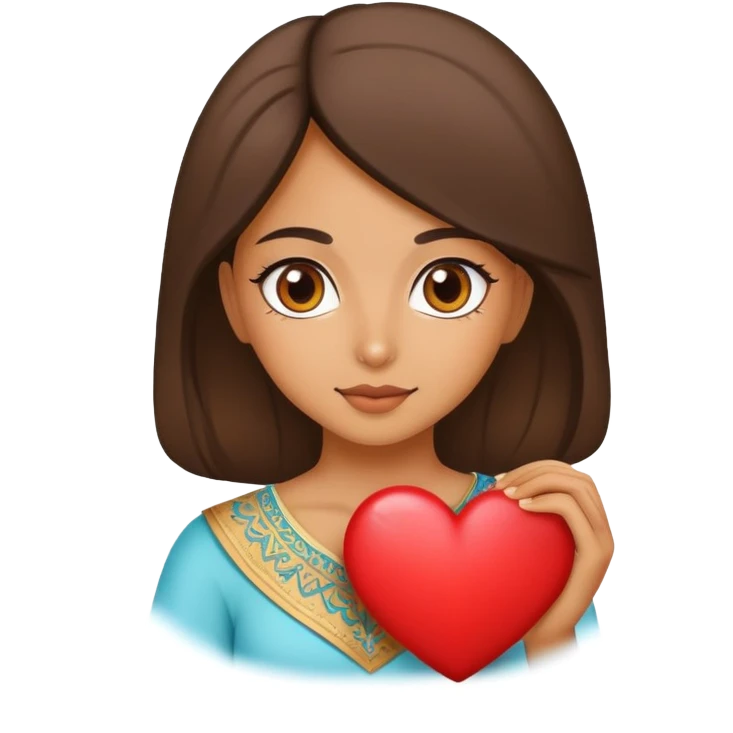 Persian girl with hart emoji