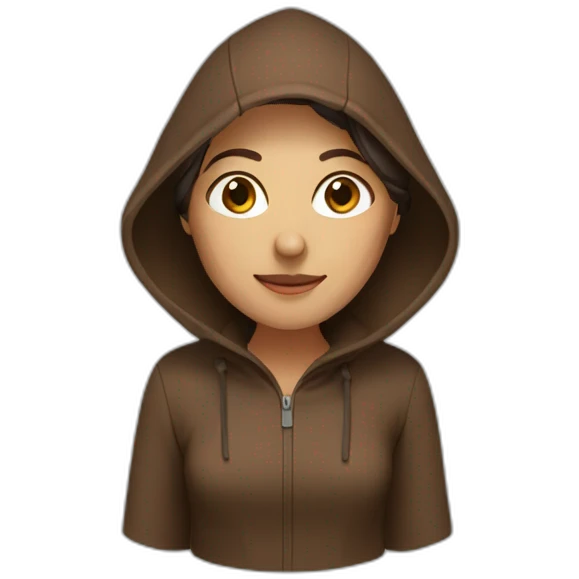 Woman with brown clothes and hood emoji