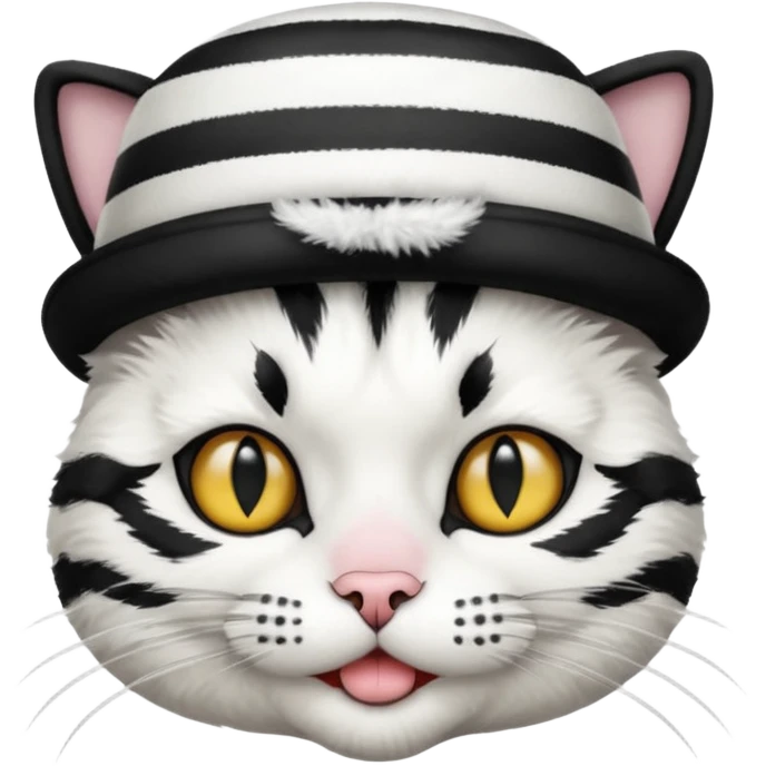 Cat mime performer with hat emoji