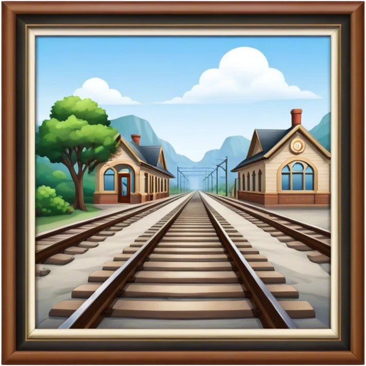Railroad leading to a station emoji