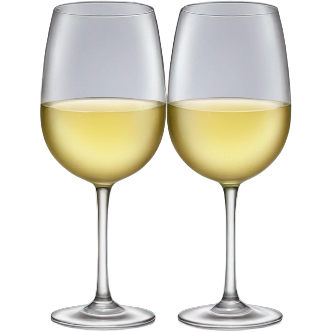 Two glasses of white wine are clinking emoji