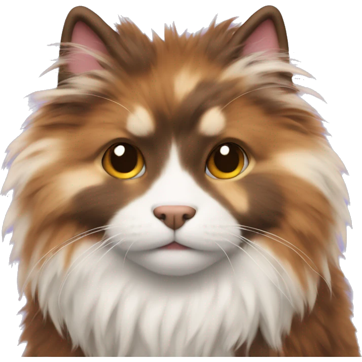 Fluffy heart with calico coloring  emoji