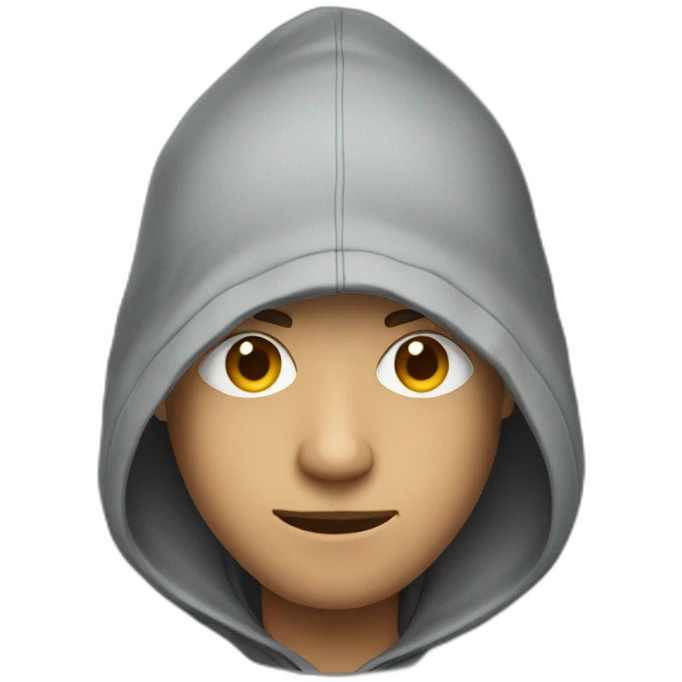a man with a hoodie looking at a screen emoji