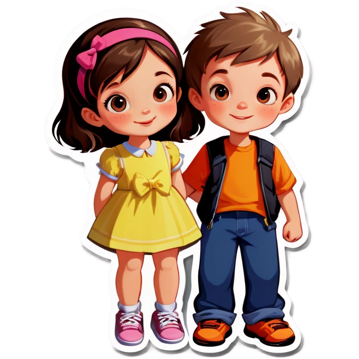Girl and boy kids emoji