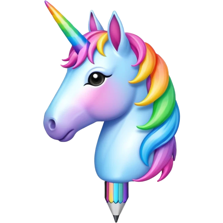 A unicorn rainbow pen emoji