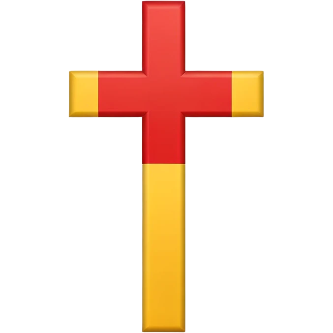 Flag red background yellow cross emoji
