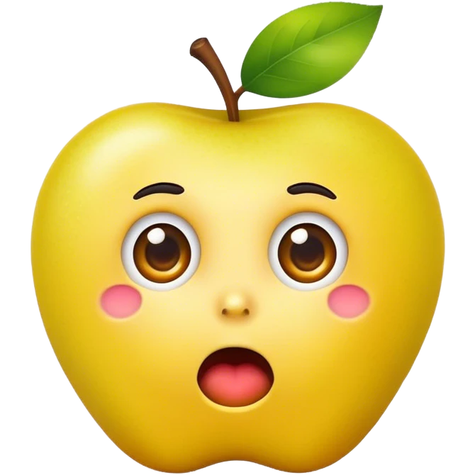 surprised yellow apple style emoji emoji