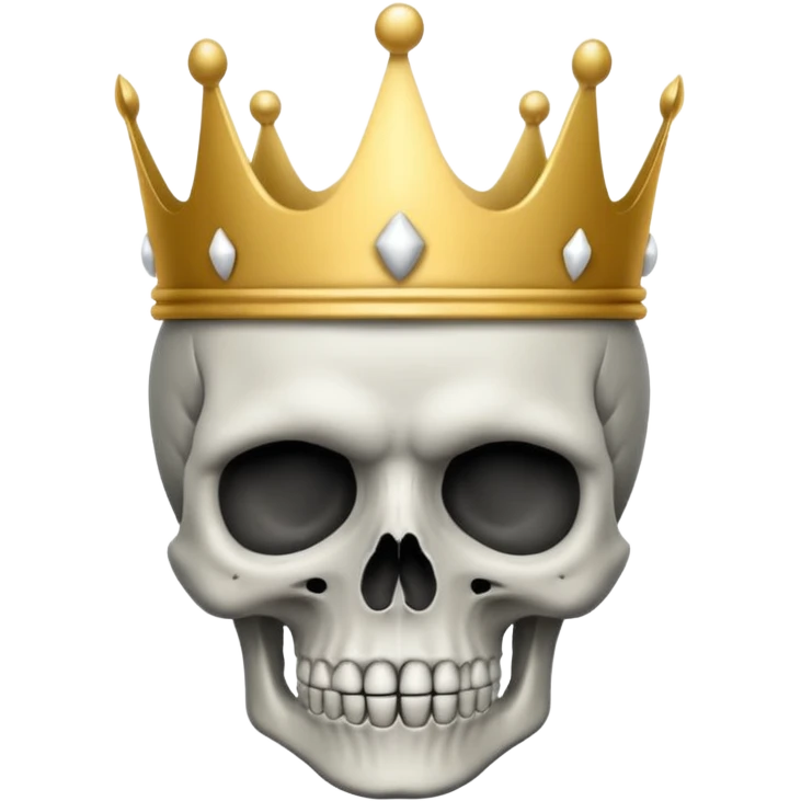 Skull face with a crown silencing emoji