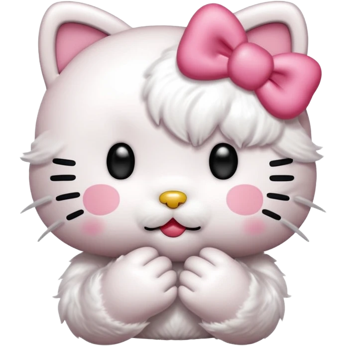 Hello kitty blowing a kissy face emoji