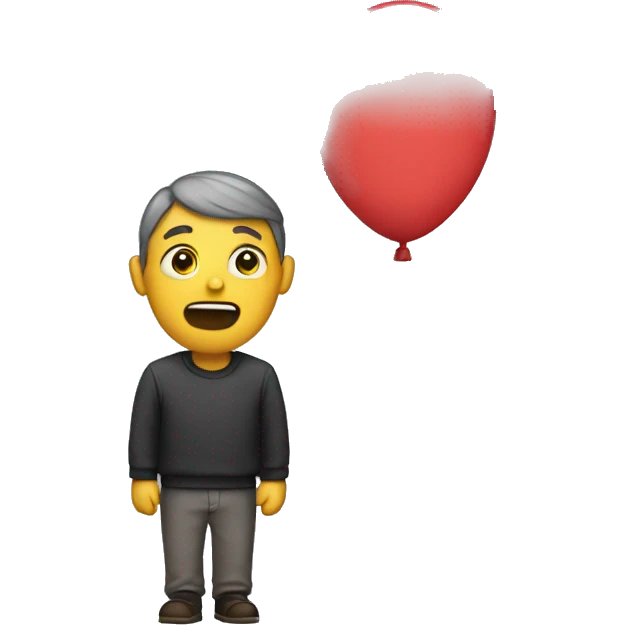 a person who pulls a balloon with his mouth emoji