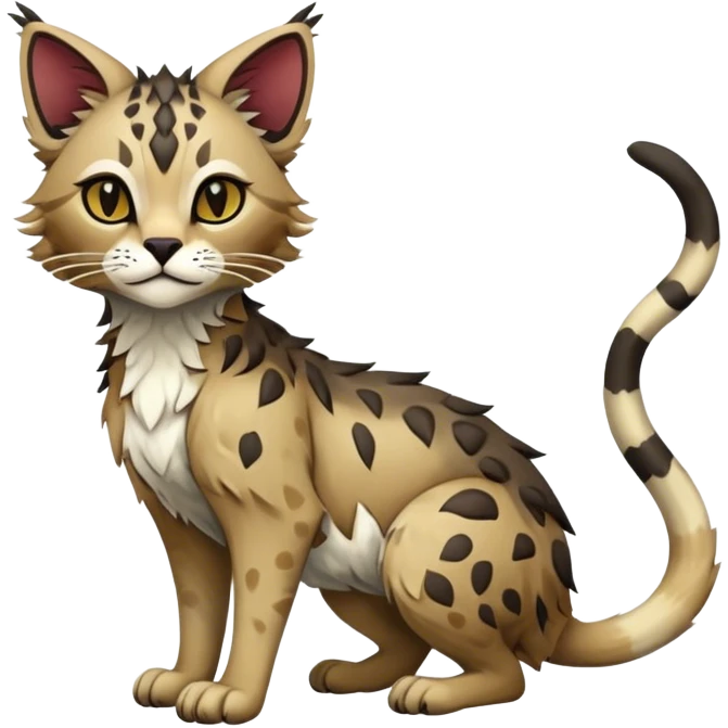 Modern Realistic Rare Fantasy Feline-Vernid-Trico-species by LiLaiRa full body emoji
