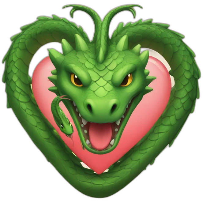 Dragon and snake heart emoji