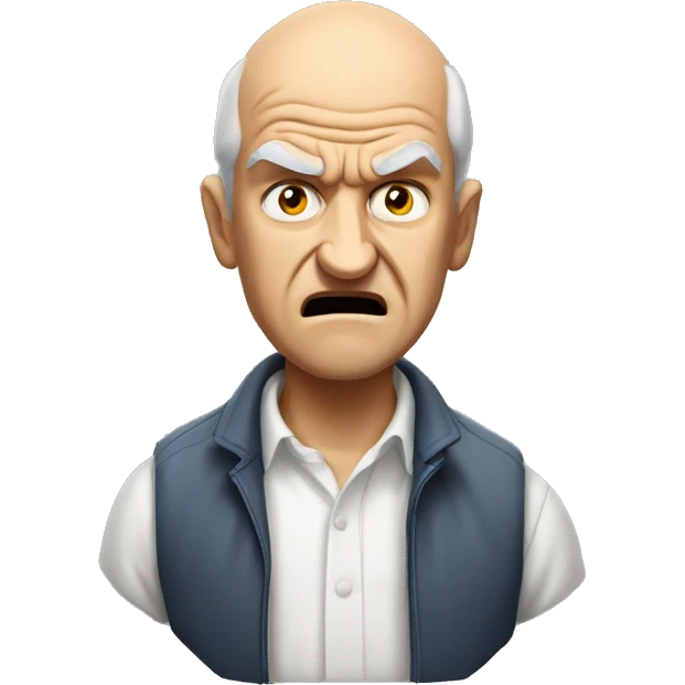 Old balding man head fake explosion angry emoji