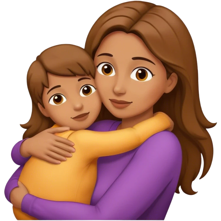 A mother hugging her child  emoji