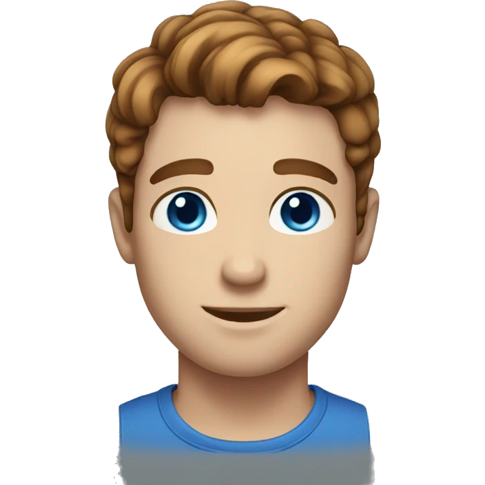  A guy with blue eyes and freckles brown hair  emoji
