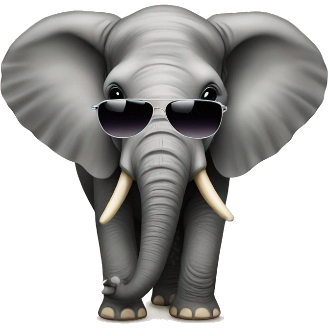 Elephant on saket board with sunglasses  emoji