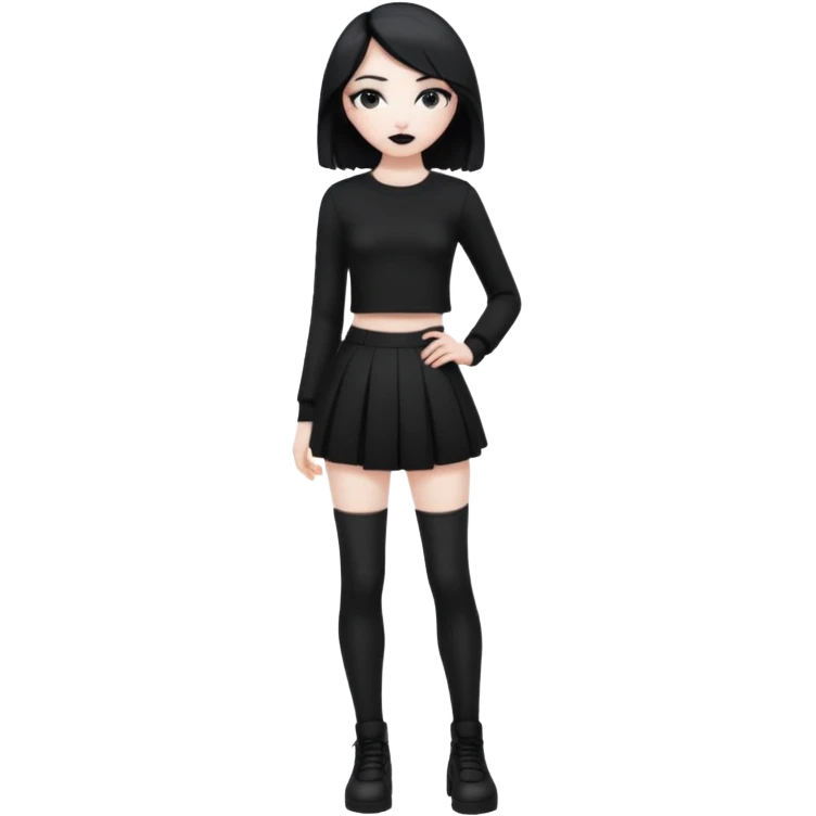 alt-girl в чёрной одежде в полный рост  emoji
