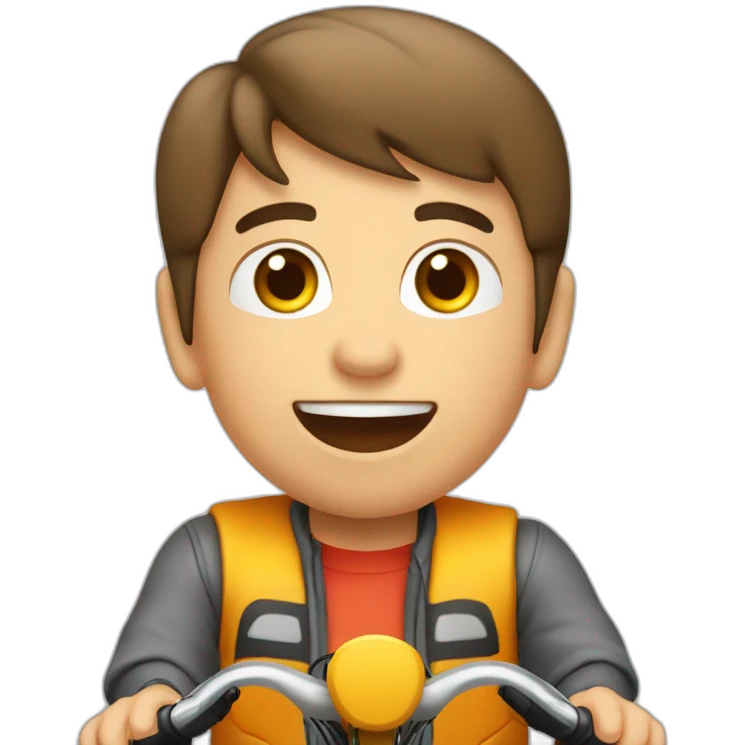 niño en bicicleta repartiendo de periódicos emoji