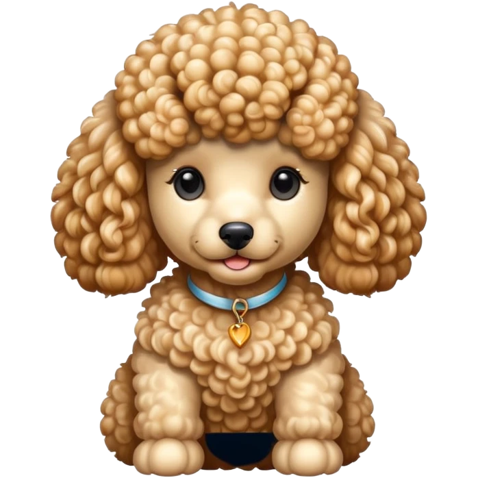 poodle dog, curly fur, elegant, white or apricot emoji