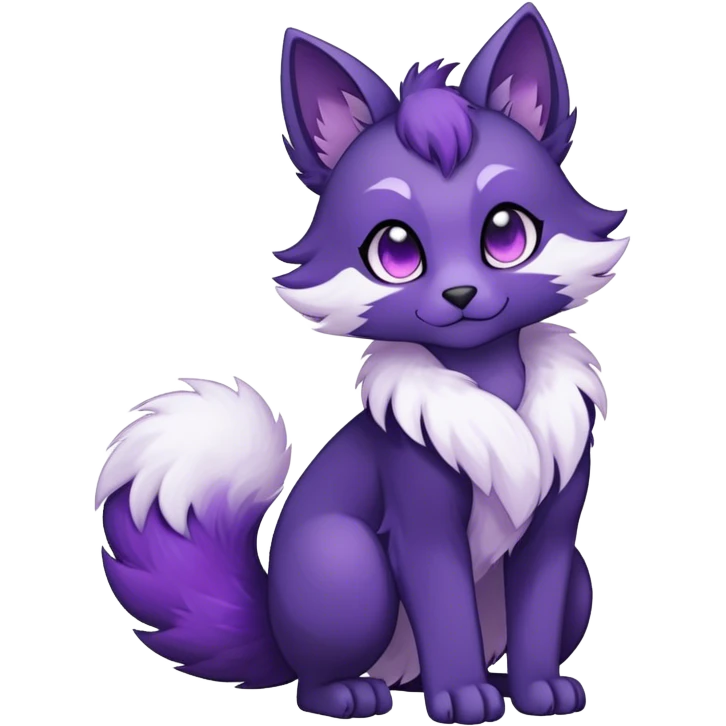 Kawaii dark fantasy ethereal anthro fursona Fakemon with tufted tail  emoji