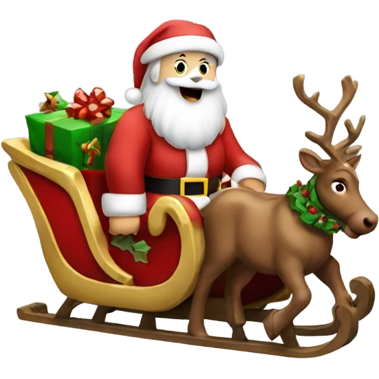 Santa on a Christmas sleigh emoji