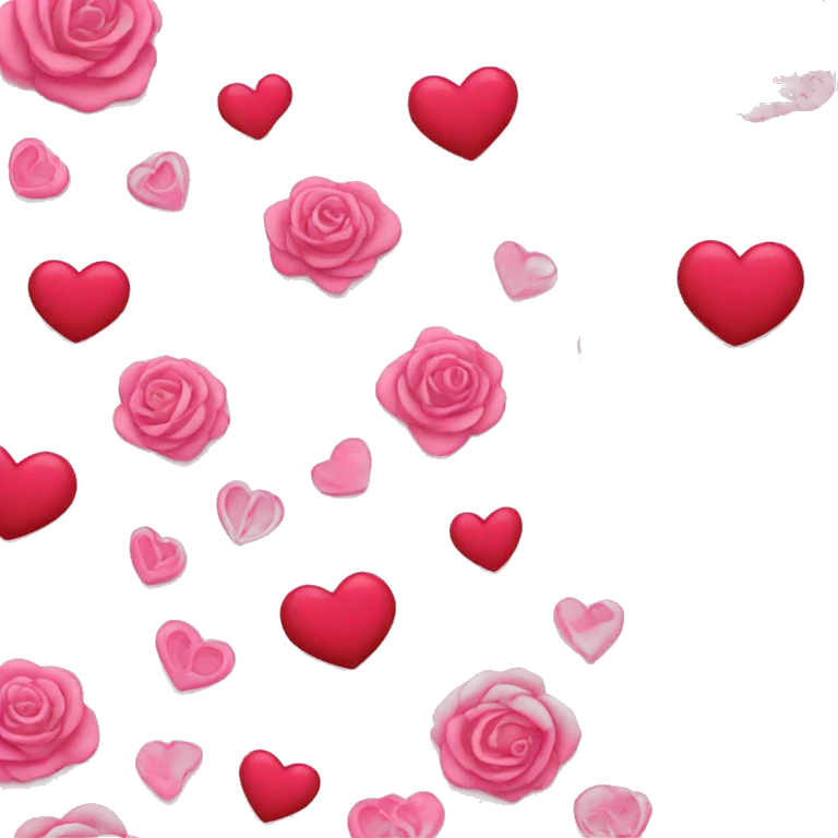 Pink and roses and hearts and flowers emoji