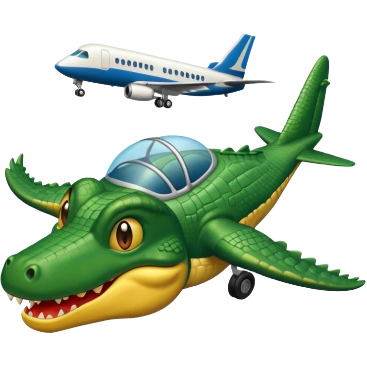 Cocodrilo con un avión emoji