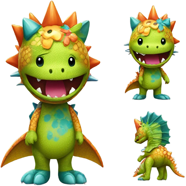Hello kitty in a dinosaur costume  emoji