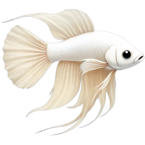 White beta fish with beige pastel emoji