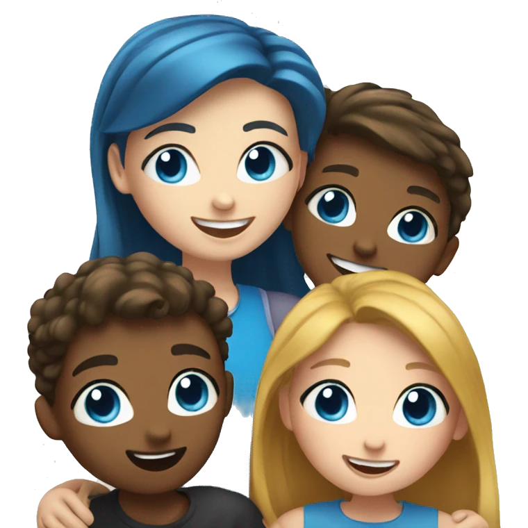 happy moment with friends, the girl with blue eyes  emoji
