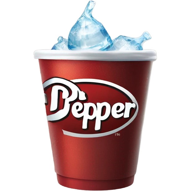 a cup of drpepper in a cup of ice that says drpepper emoji