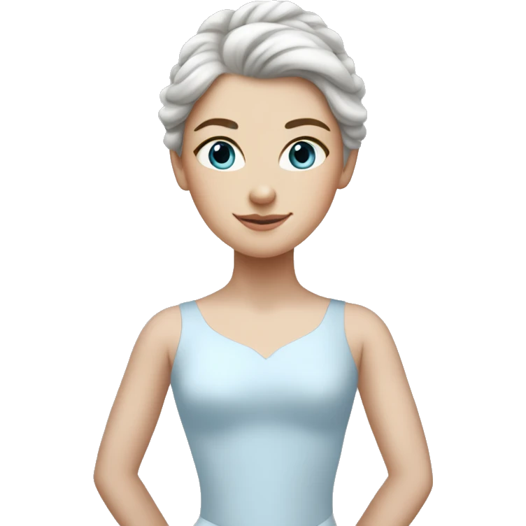 white girl in pale blue ballet clothes emoji
