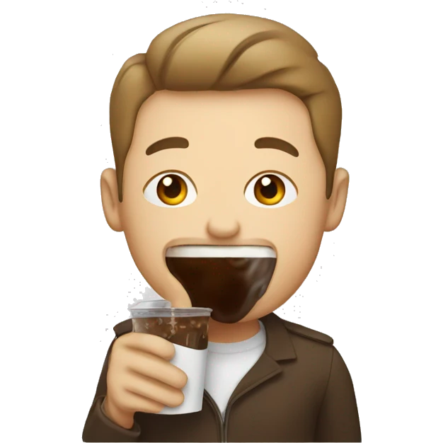 man drinking iced coffee emoji