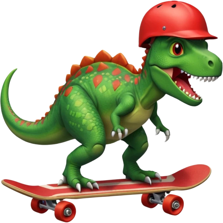 Dinosaur on a skateboard emoji