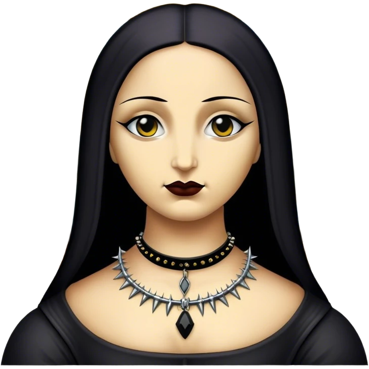 Goth mona lisa with spike choker  emoji