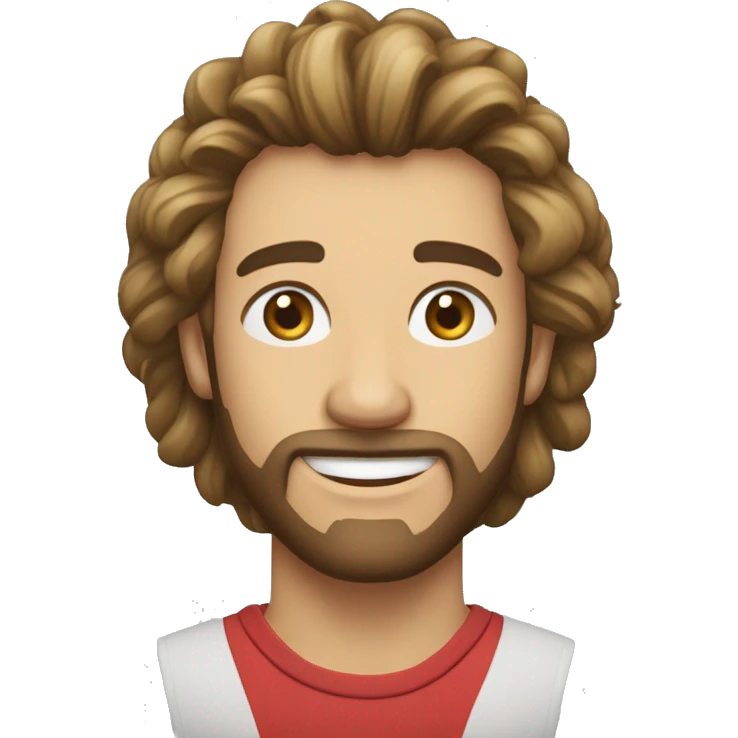 Moreno cabelo cacheado com as pontas loiras e tem cavanhaque  emoji