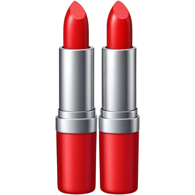 lipstick bullet, polished silver chrome, sexy beauty symbol emoji