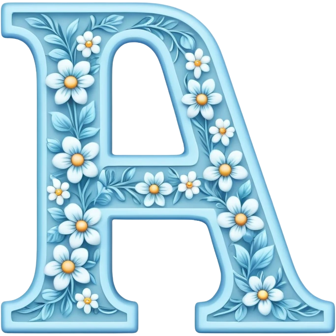 Light-blue flowery romantic alphabet letter emoji