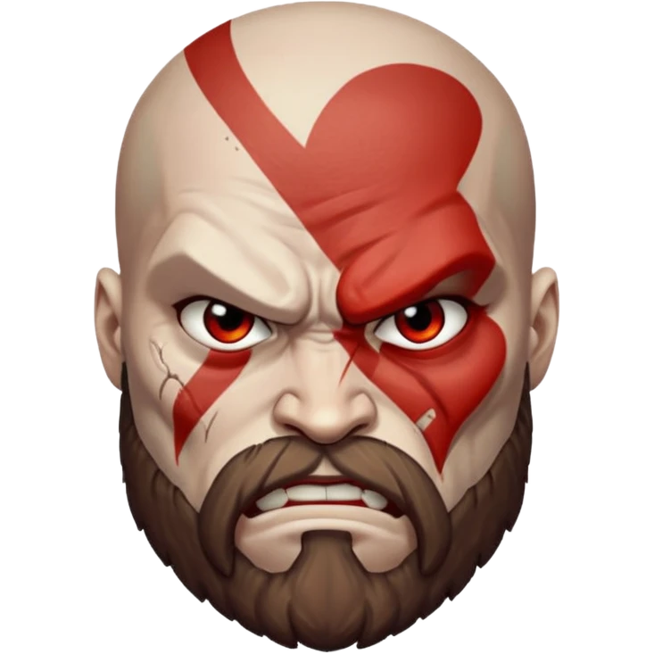 Visage de Kratos du jeu PlayStation emoji