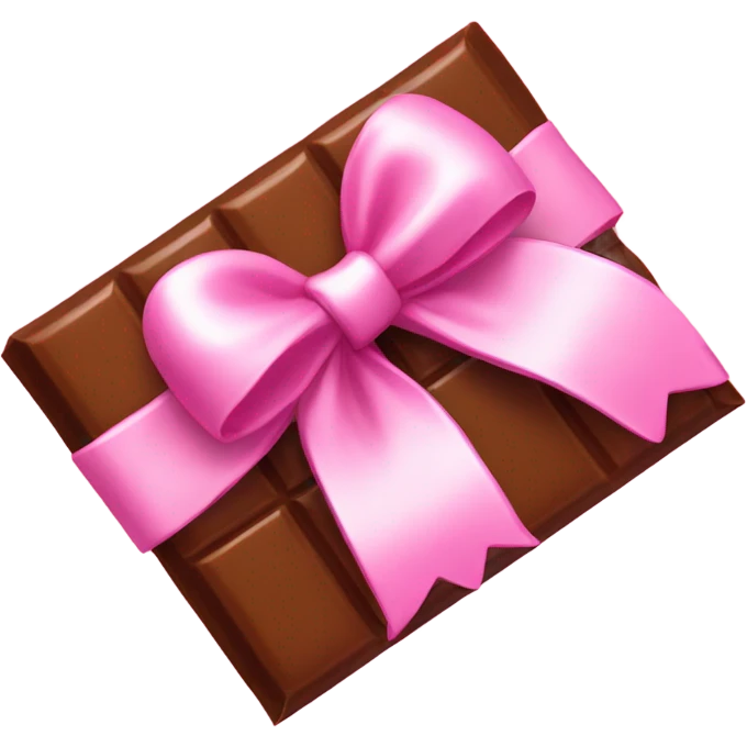 chocolate bar and pink bow emoji