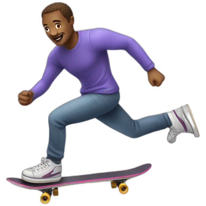 Man going super fast on a skate emoji