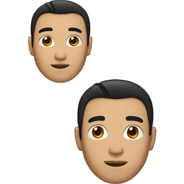 Man black hair emoji