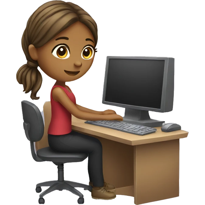 girl working at a computer emoji