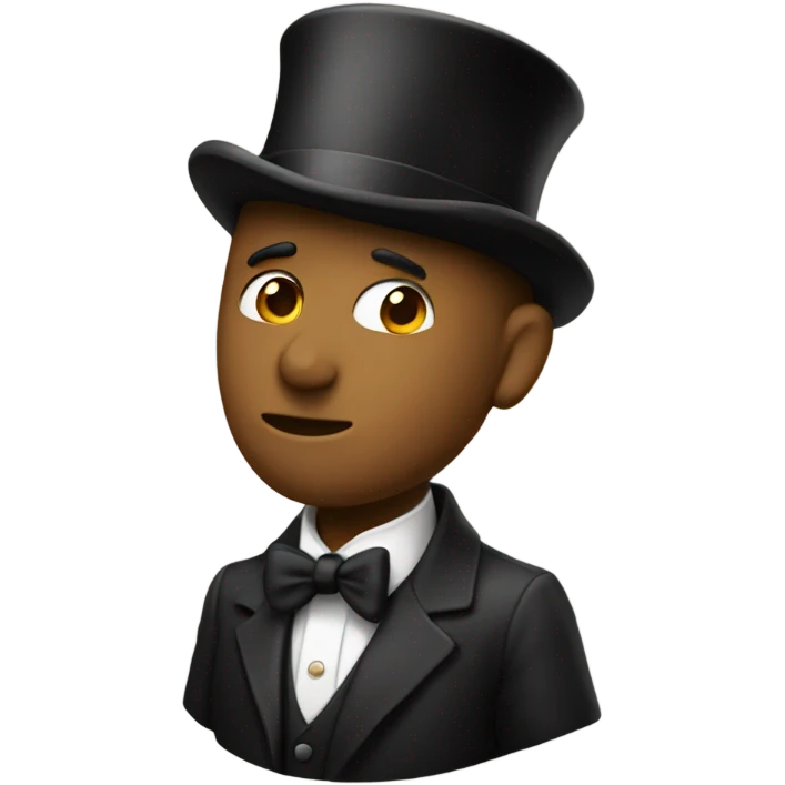 Share with a top hat go  emoji