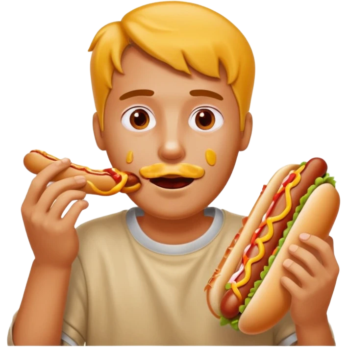 hotdog eating man emoji