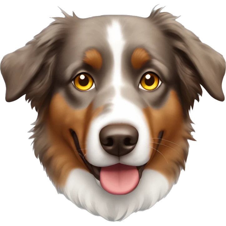 Brown Australian Shepherd with Yellow Eyes and Ear Down emoji