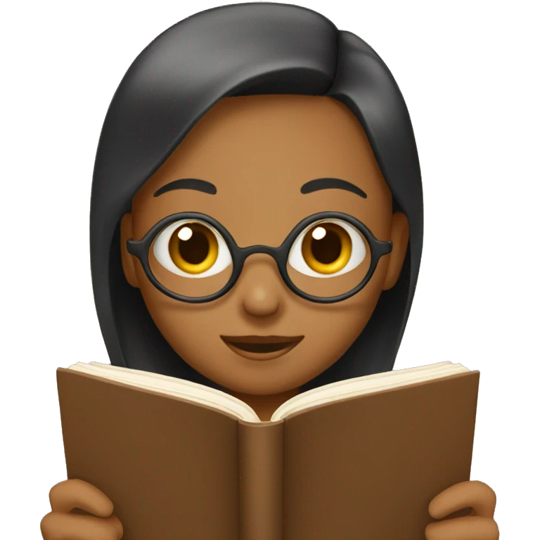 a girl reading emoji