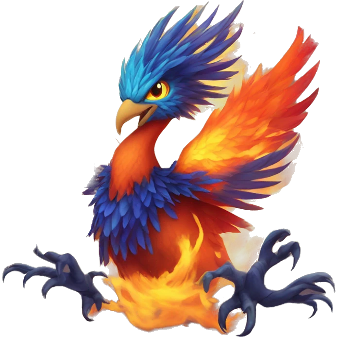 phoenix, mythical fire bird, beautiful emoji